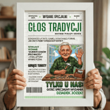 Gazeta personalizowana ramka A3 prezent upominek z okazji Dnia Babci i Dziadka GAZ3