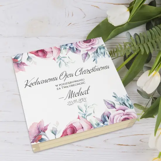 PUDEŁKO PODZIĘKOWANIE DLA CHRZESTNYCH ZE ZDJĘCIEM Dla Matki Chrzestnej Dla Ojca Chrzestnego PR 236