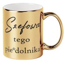 Kubek złoty prezent dla szefowej , szefa prezent dla niej niego N250