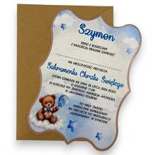 S84 Zaproszenia na chrzest roczek urodziny personalizowane + koperta S84 Zaproszenia na chrzest roczek urodziny personalizowane + koperta