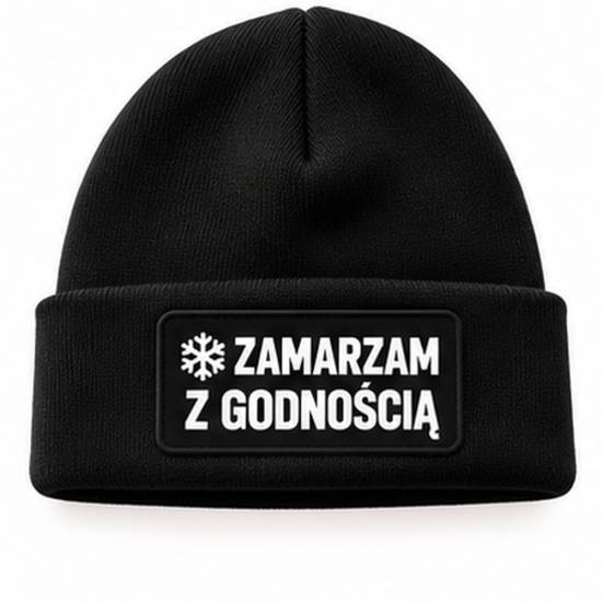 Czapka zimowa czarna prezent mikołaja urodziny święta ŚMIESZNA UNISEX CZA6