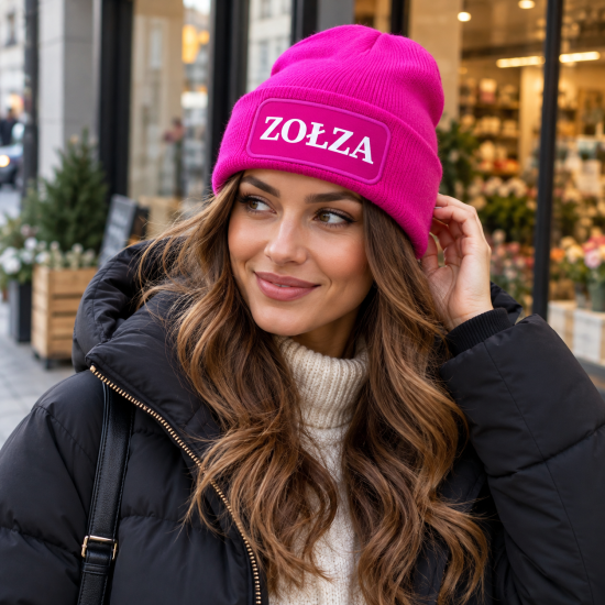 Czapka zimowa Różowa prezent mikołaja urodziny święta ŚMIESZNA UNISEX CZA3