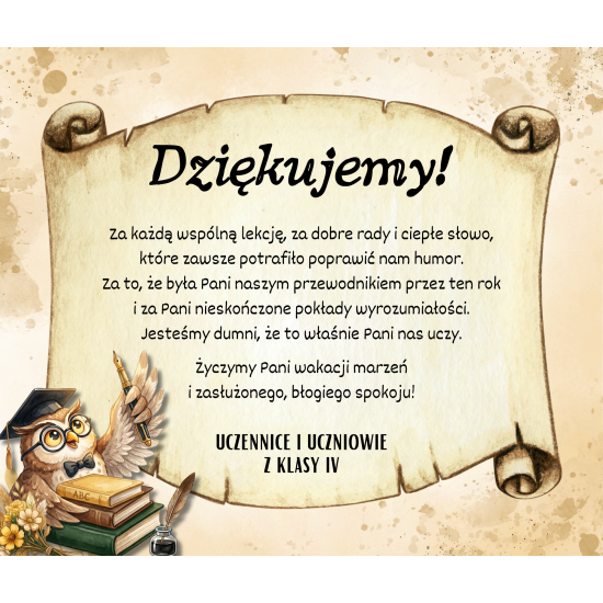 Drewniane Pudełko skrzynka na merci Prezent dla nauczyciela zakończenie S60