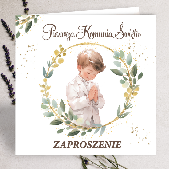 10x Zaproszenia Zaproszenie na Komunię Świętą do samodzilnego koperta ZAP26