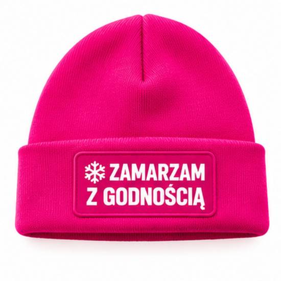 Czapka zimowa różowa prezent mikołaja urodziny święta ŚMIESZNA UNISEX CZA6