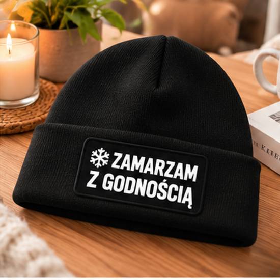 Czapka zimowa czarna prezent mikołaja urodziny święta ŚMIESZNA UNISEX CZA6