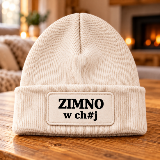 Czapka zimowa kremowa prezent mikołaja urodziny święta ŚMIESZNA UNISEX CZA5