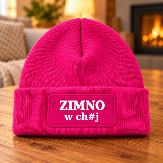 Czapka zimowa rożowa prezent mikołaja urodziny święta ŚMIESZNA UNISEX CZA5