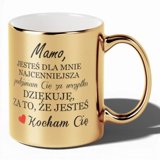 Kubek złoty prezent na Dzień Mamy Matki Teściowej upominek N321