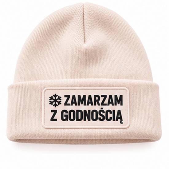 Czapka zimowa kremowa prezent mikołaja urodziny święta ŚMIESZNA UNISEX CZA6