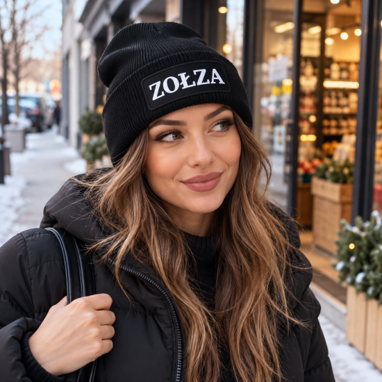 Czapka zimowa czarna prezent mikołaja urodziny święta ŚMIESZNA UNISEX CZA3