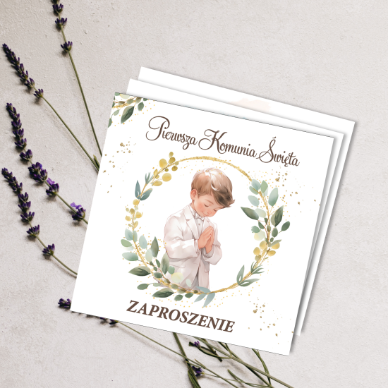 10x Zaproszenia Zaproszenie na Komunię Świętą do samodzilnego koperta ZAP26