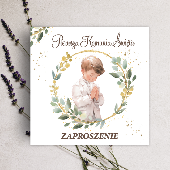 10x Zaproszenia Zaproszenie na Komunię Świętą do samodzilnego koperta ZAP26
