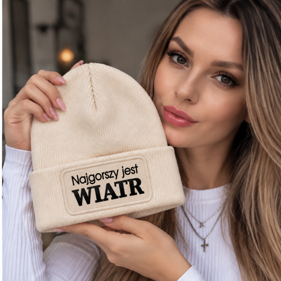 Czapka zimowa kremowa prezent mikołaja urodziny święta ŚMIESZNA UNISEX CZA2