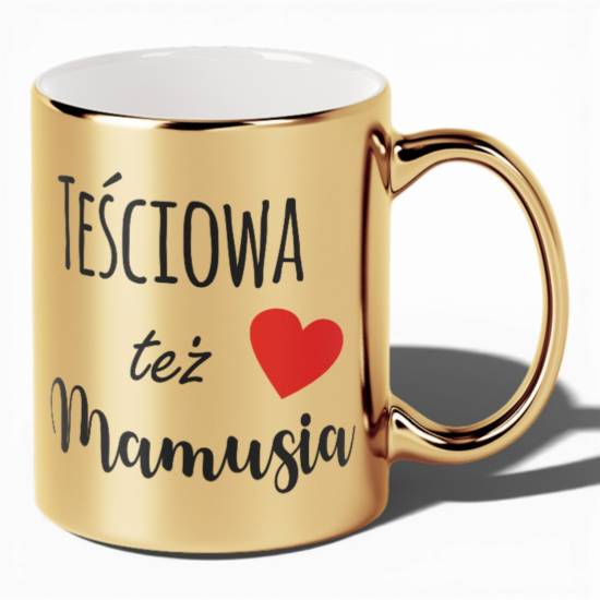 Kubek złoty prezent na Dzień Mamy Matki Teściowej upominek N323