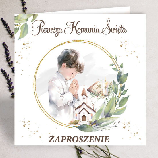 10x Zaproszenia Zaproszenie na Komunię Świętą do samodzilnego koperta ZAP28