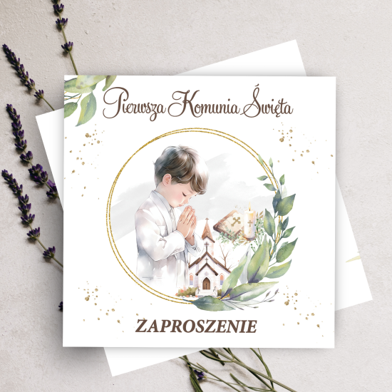 10x Zaproszenia Zaproszenie na Komunię Świętą do samodzilnego koperta ZAP28