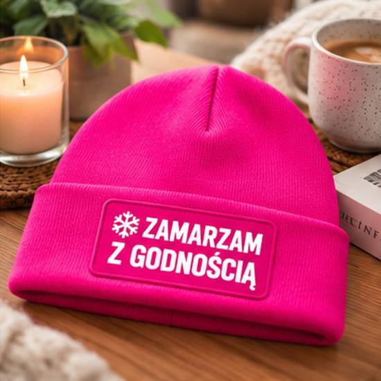 Czapka zimowa różowa prezent mikołaja urodziny święta ŚMIESZNA UNISEX CZA6