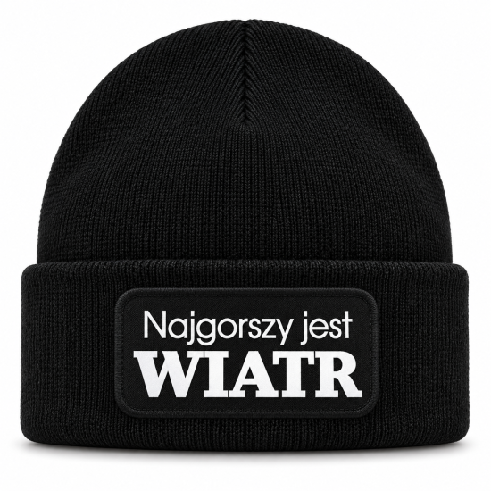Czapka zimowa czarna prezent mikołaja urodziny ŚMIESZNA UNISEX CZA2