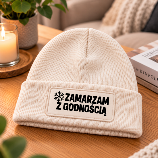 Czapka zimowa kremowa prezent mikołaja urodziny święta ŚMIESZNA UNISEX CZA6