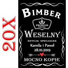 ETYKIETY Naklejki Wódkę Weselną alkohol bimber Personalizowane PR 496