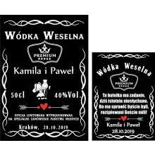 ETYKIETY Naklejki Wódkę Weselną alkohol bimber komplet PR 496