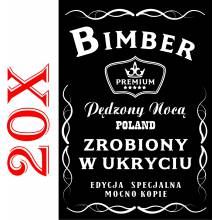 . 20 ETYKIETY NA BIMBER wódkę naklejki alkohol