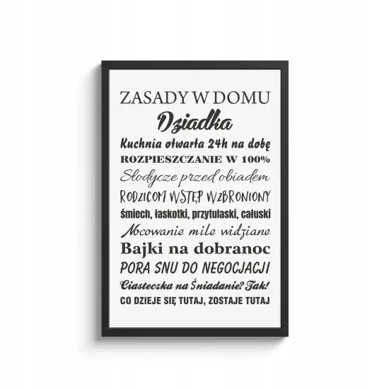 Plakat w ramce Dzień Babci i Dziadka a3 prezent PR 628