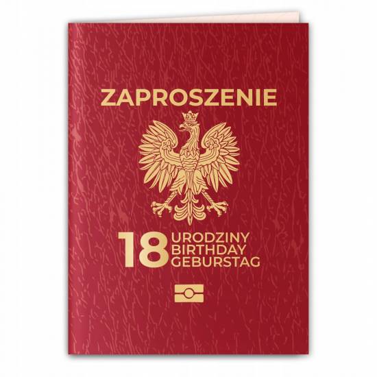 ZAPROSZENIA Zaproszenie na 18 urodziny paszport