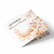 Zaproszenia na chrzest urodziny koperta BOHO 3 PR 295