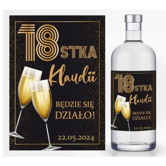Naklejki na butelki z okazji 18 30 50 urodzin N9 PR 270