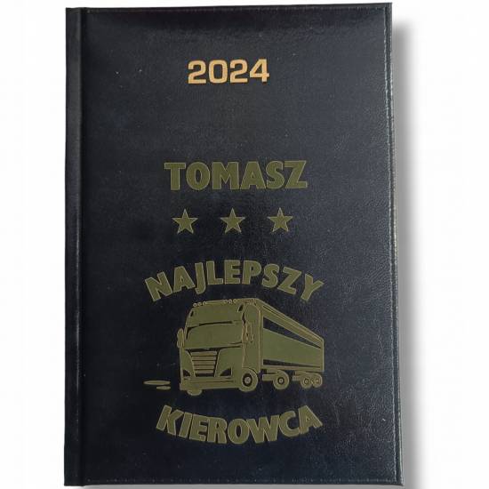 Kalendarz książkowy A5 DZIENNY 2024 grawer logo