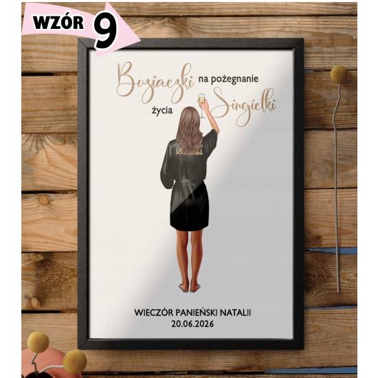 Ramka Wieczór Panieński Odciśnij buziaka prezent dla panny młodej PLAKAT A4 PR 14