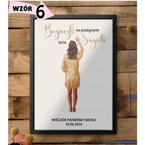 Ramka Wieczór Panieński Odciśnij buziaka prezent dla panny młodej PLAKAT A4 PR 14