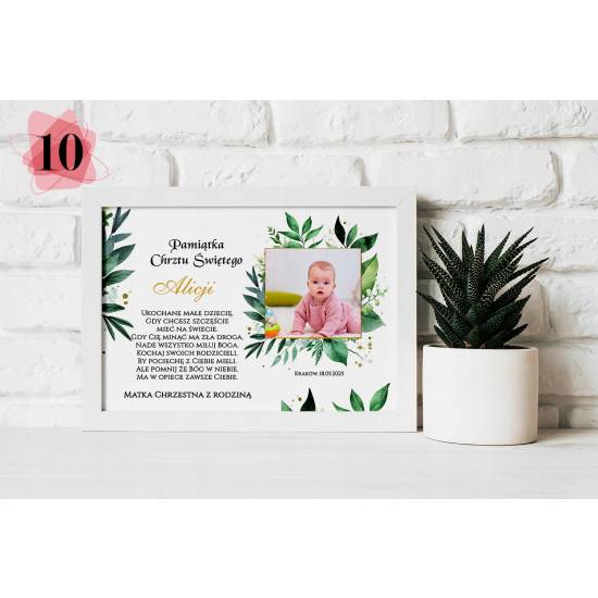 Pamiątka Chrztu Świętego Ramka Na Prezent Chrzest Święty Personalizowany W9