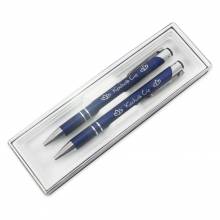 Prezent na Walentynki zestaw długopisów w etui niebieski