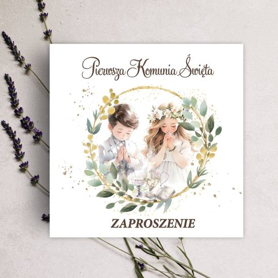 10x Zaproszenia Zaproszenie na Komunię Świętą personalizacja koperta ZAP19